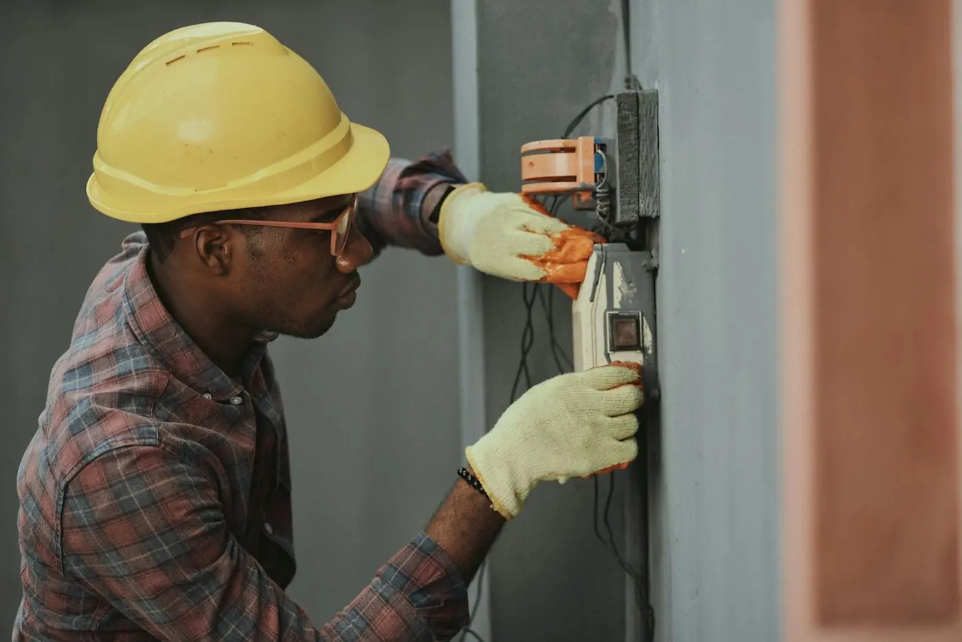Engineer testing electrical systems