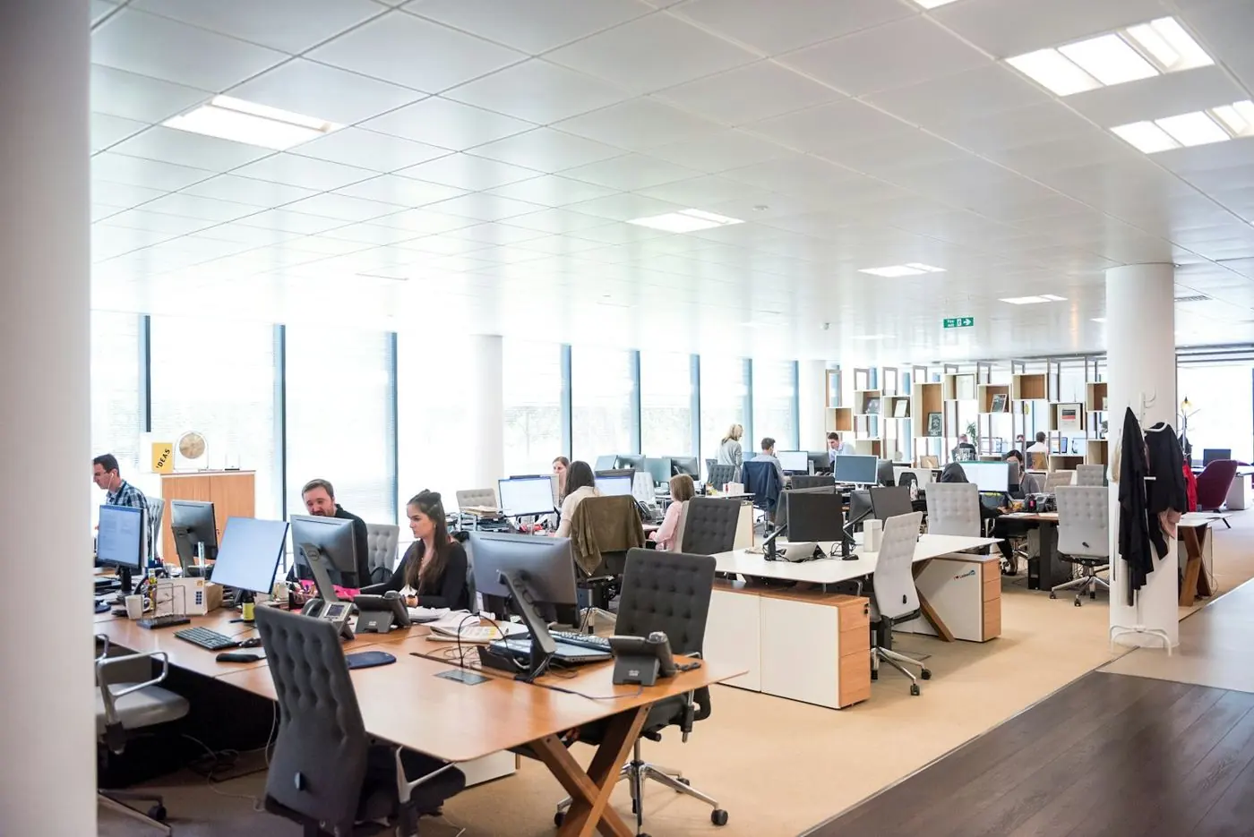 Open-plan corporate office